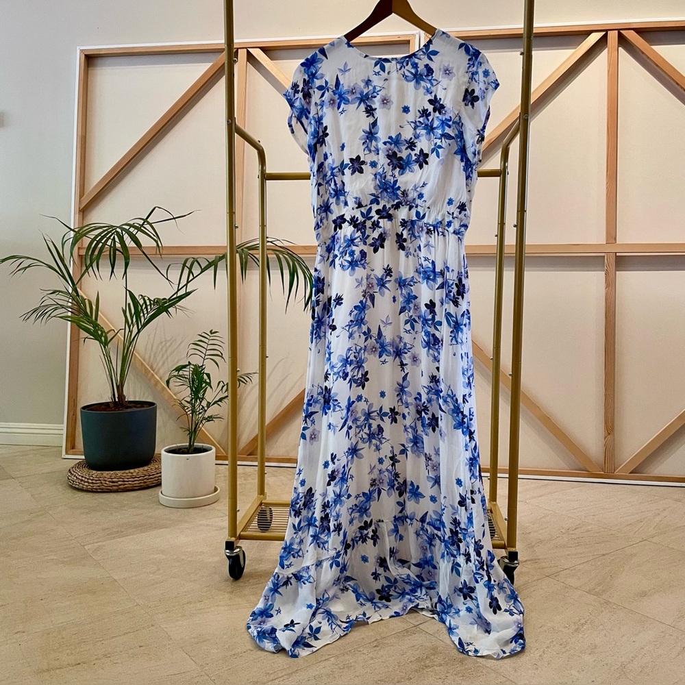 Gestuz Women’s Blue Floral Maxi Dress - Elegant Summer Style